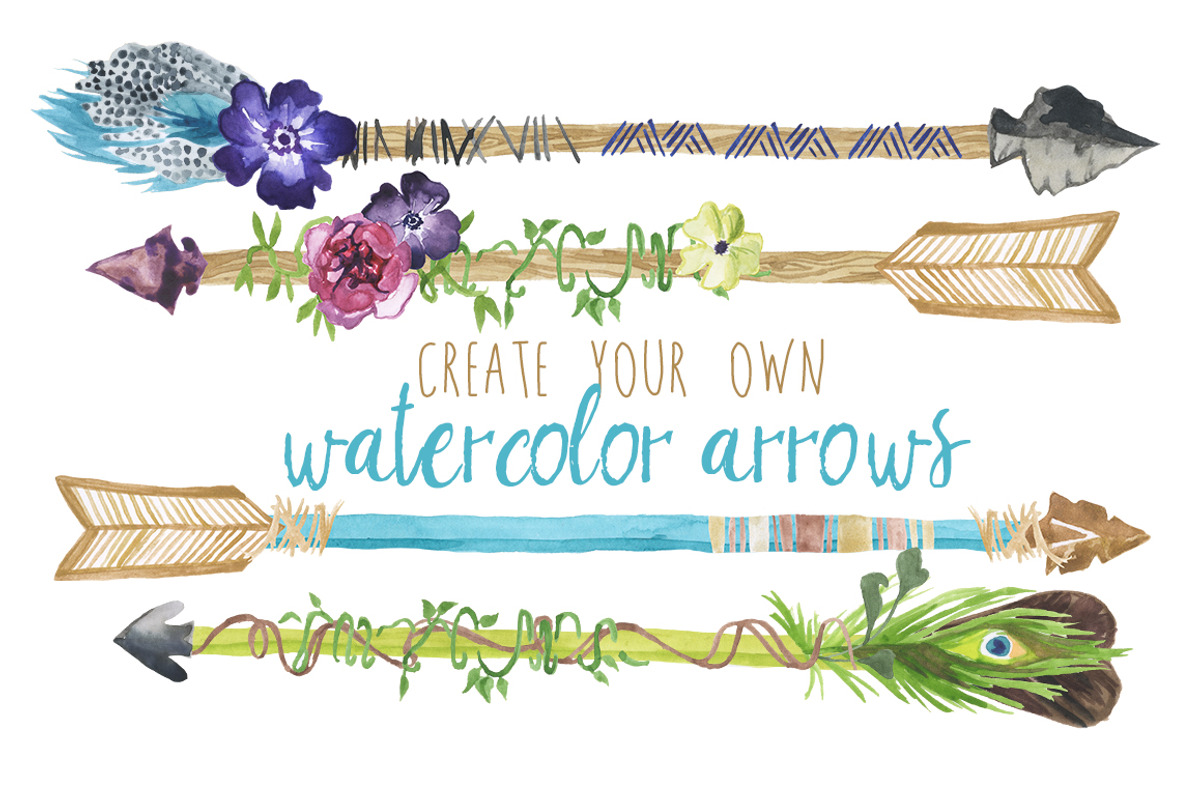 Create Your Own Watercolor Arrows, an Illustration by Digital Press Creation (Photo 1 of 5)