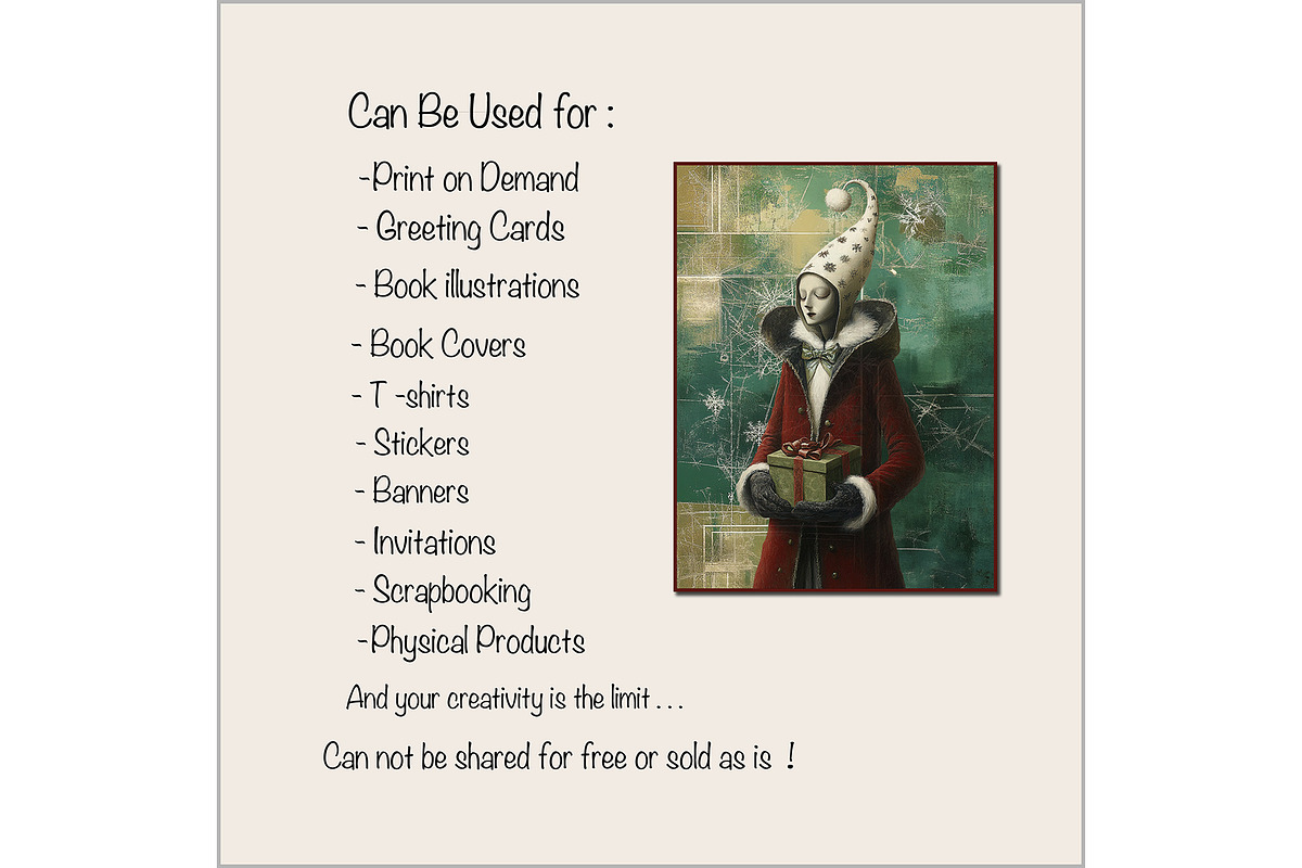 Quirky Christmas Characters Clipart, a Person Illustration by Fusion Dream