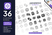User Interface Bundle Icons, a Solid Icon by Moonstd (Thumbnail 1 of 4)