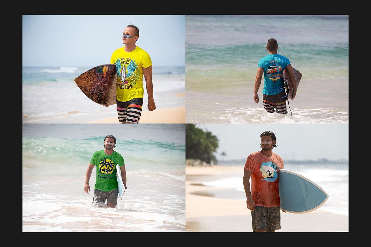 Surfers T-Shirt Mock-Up Set, a Shirt Mockup by Freeman Studio (Photo 6 of 16)