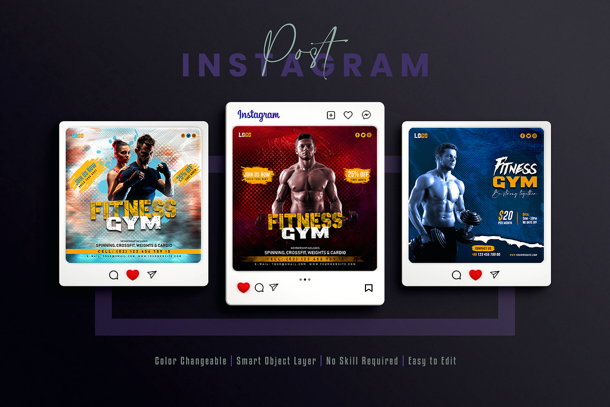 Fitness Gym Social Media Template, a Social Media Template by Creative_View (Photo 5 of 8)
