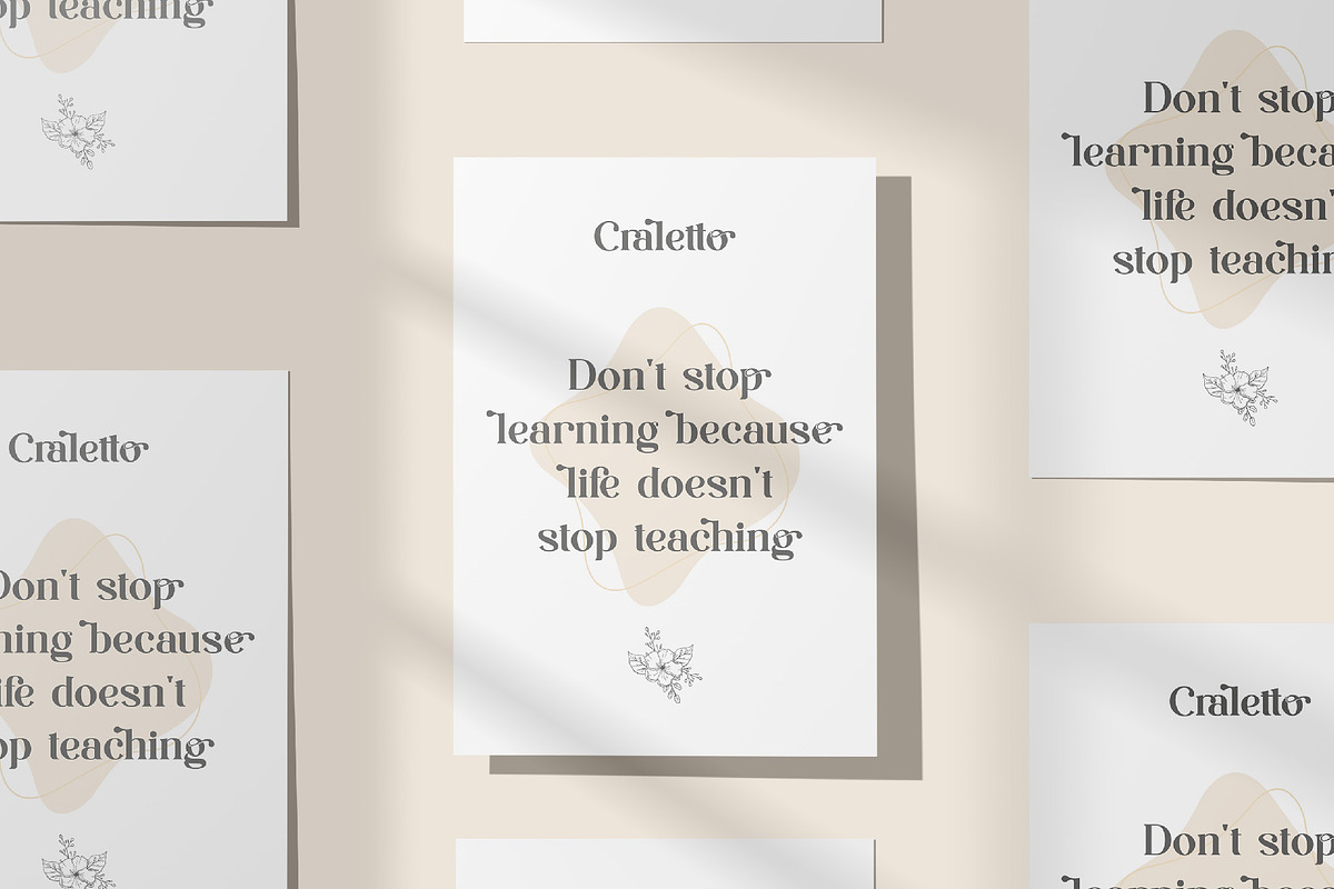 Craletto - Stylish Ligature Font, a Serif Font by Aqeel_Art (Photo 6 of 8)