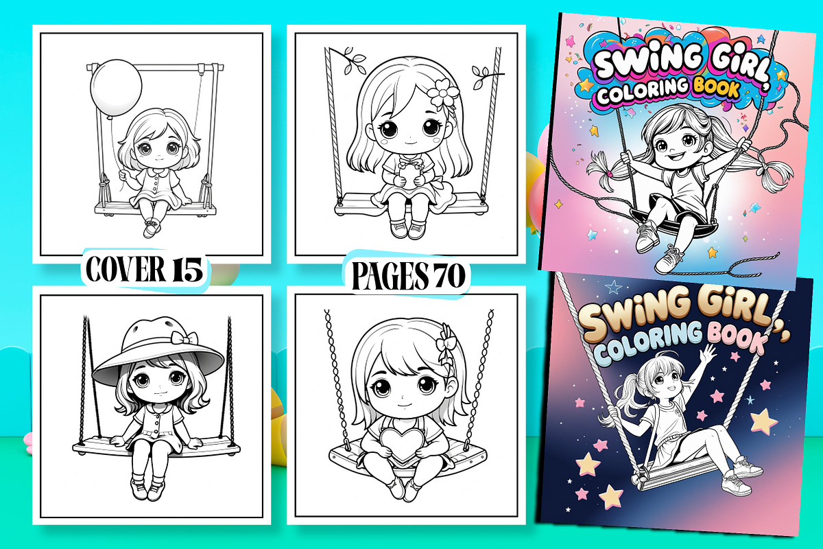 Cute Swing Girl Coloring Book, an Arts & Entertainment Photo by Wow Magic (Photo 3 of 3)