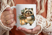 Watercolor Christmas Raccoon Clipart, a Seasonal Illustration by Black Bird Studio (Thumbnail 6 of 7)
