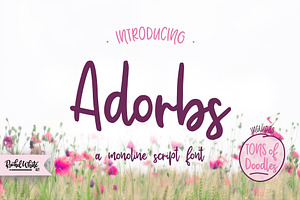 Adorbs, a monoline script font