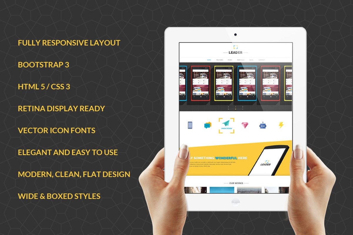 Leader Responsive Bootstrap Template, a Bootstrap Template by IceTemplates (Photo 1 of 4)