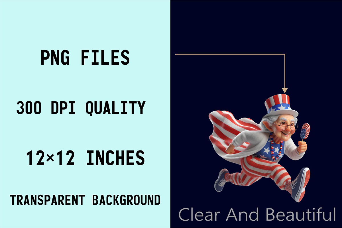 4th of July Grand Ma Sublimation Cli, an Illustration by SVGArt (Photo 7 of 8)