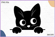 Funny Black Cat Peeking Silhouette, an Animal Illustration by Gfx Expert Team (Thumbnail 1 of 3)