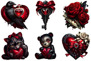 Gothic Valentine Clipart Set, an Illustration by Craft Nest (Thumbnail 4 of 8)