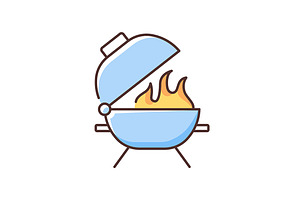 Bbq Grill RGB Color Icon