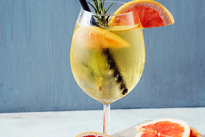Aperol spritz garnish wine glasses, a Food & Drink Photo by hitdelight