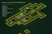 Isometric Low Poly Road Building Kit, a Graphic by Alex Oda (Thumbnail 2 of 2)