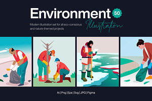 Environment Illustration Art Set, an Emoji Icon by Brickclay