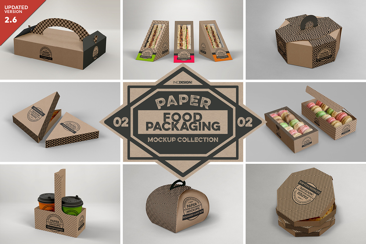 VOL.2 Food Box Packaging Mockups, a Packaging Mockup by INCDesign (Photo 1 of 21)