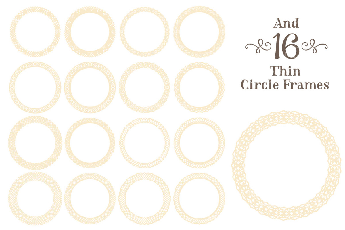 Cream Lace Frames Clipart & Vectors, an Illustration by Amanda Ilkov (Photo 5 of 5)
