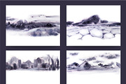 Watercolor Winter Landscapes Set, a Texture Illustration by Nuburu (Thumbnail 12 of 14)