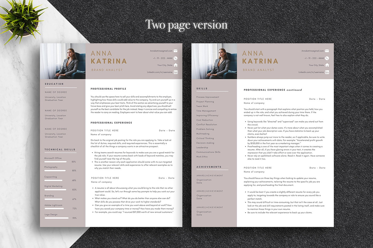 Clean Resume Template Pack | Canva, a Resume Template by Lux Resume (Photo 2 of 9)