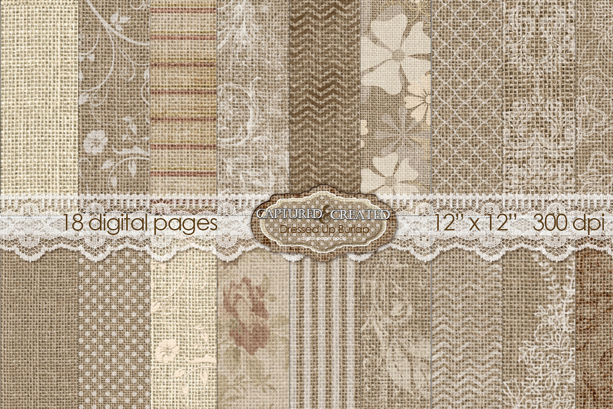Dressed Up Burlap 18: Digital Paper