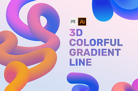 3D Colorful Gradient Line