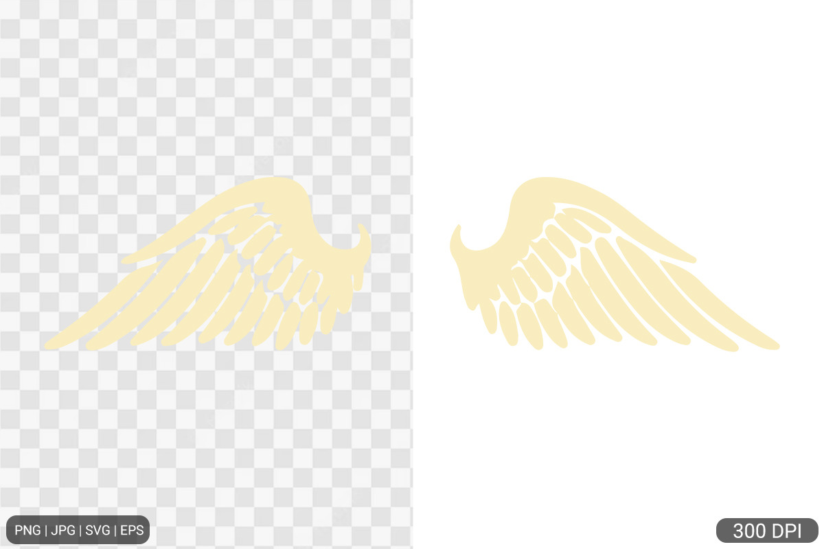 Simple Angel Wings Clipart Bundle, a Photo by Actual Pixel