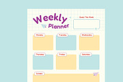 Cute Daily Weekly Planner, a Stationery Template by Neermana (Thumbnail 2 of 4)