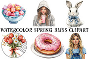Watercolor Spring Bliss Clipart, an Illustration by OK Design (Thumbnail 2 of 6)