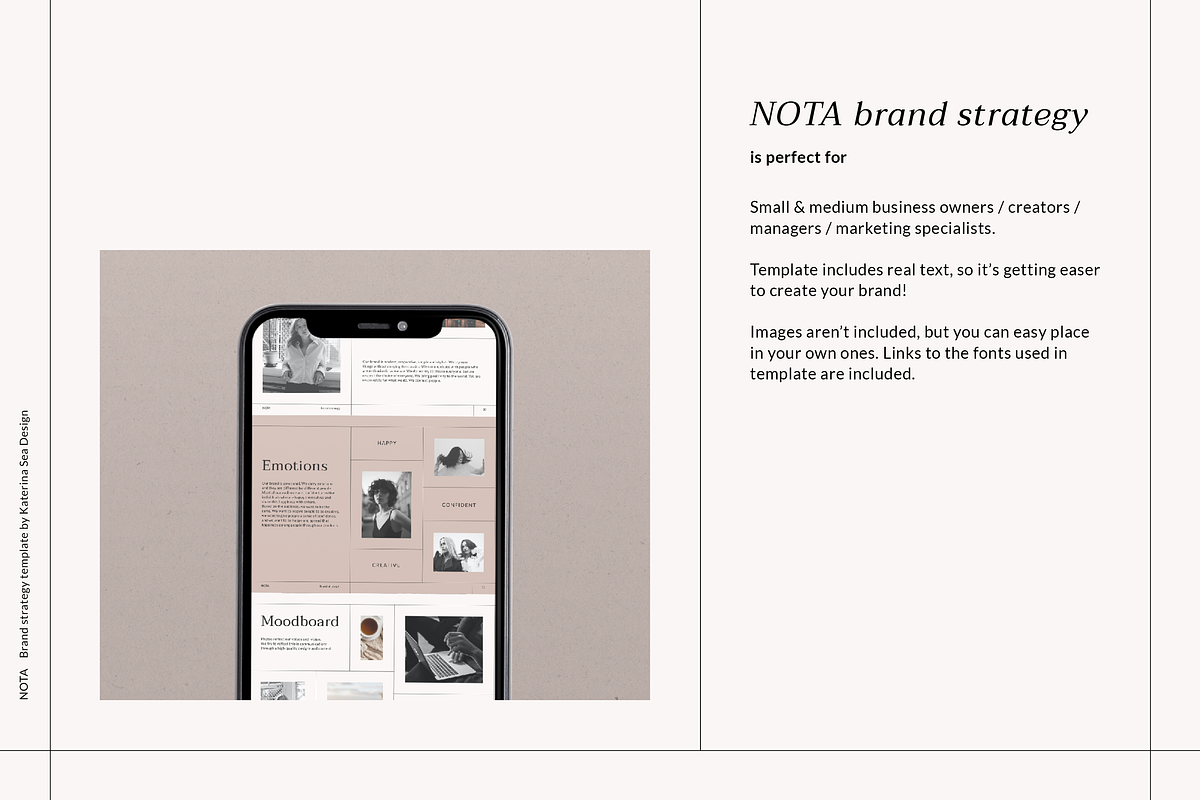 Brand strategy / Brand book template, a Marketing Template by Katerina.Sea.Design (Photo 3 of 7)