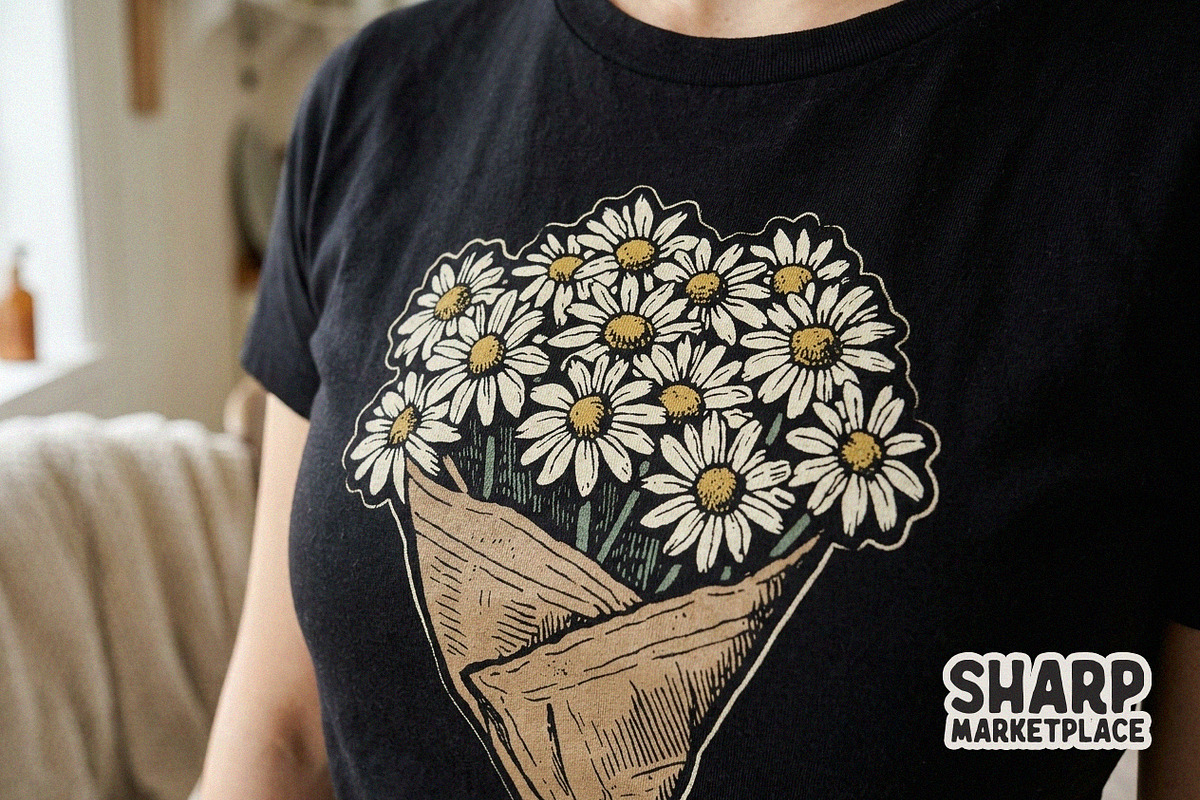 Vintage Daisy Bouquet Wrapped In, an Object Graphic by SharpMarketplace (Photo 3 of 5)