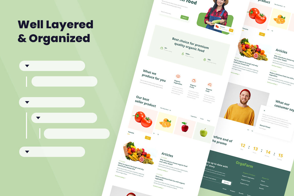 Organic Farm Web Design, a Wireframe Template by INSPR STD (Photo 2 of 6)