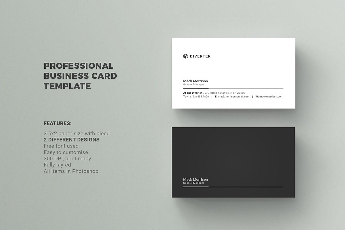 Business Card, a Business Card Template by Diverter (Photo 1 of 3)