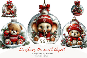 Christmas Ornament Clipart, a Seasonal Illustration by CreationArt