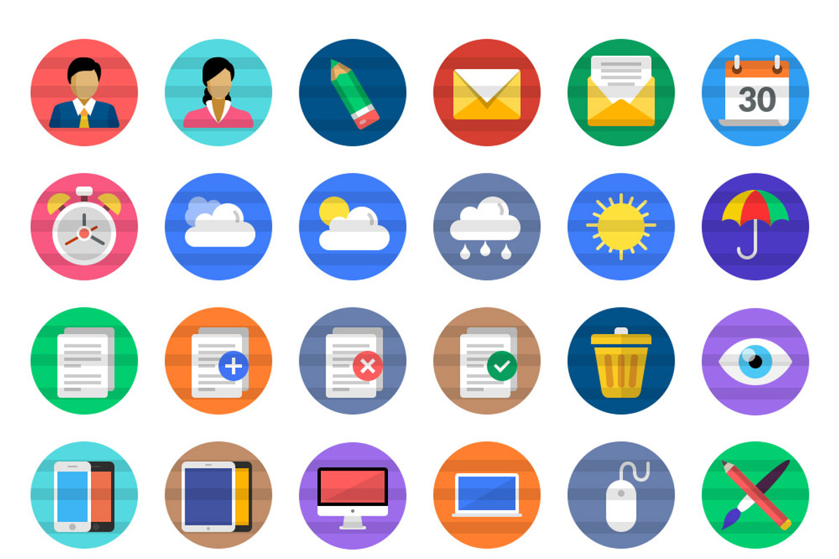 114 Round And Flat Icons, an Icon by Graphicsfuel (Photo 2 of 3)