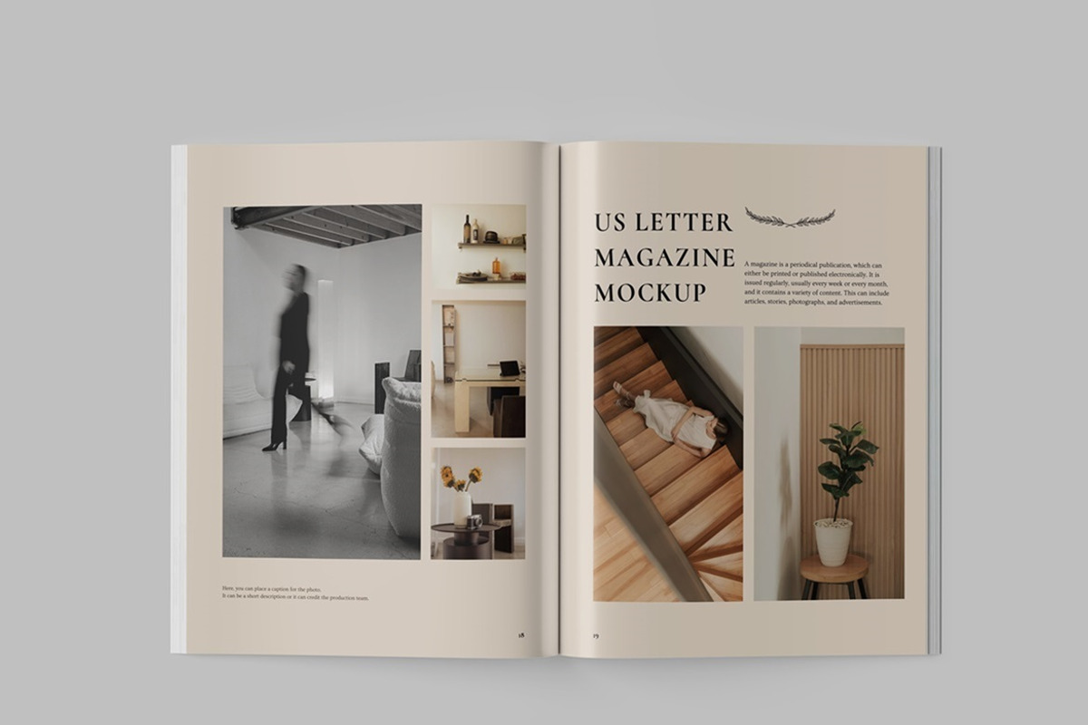 Us Letter Magazine Mockup, a Books & Magazine Mockup by Tokobeta (Photo 3 of 6)