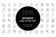 1270 Business Line Icons, an Outline Icon by Creative Stall (Thumbnail 1 of 22)