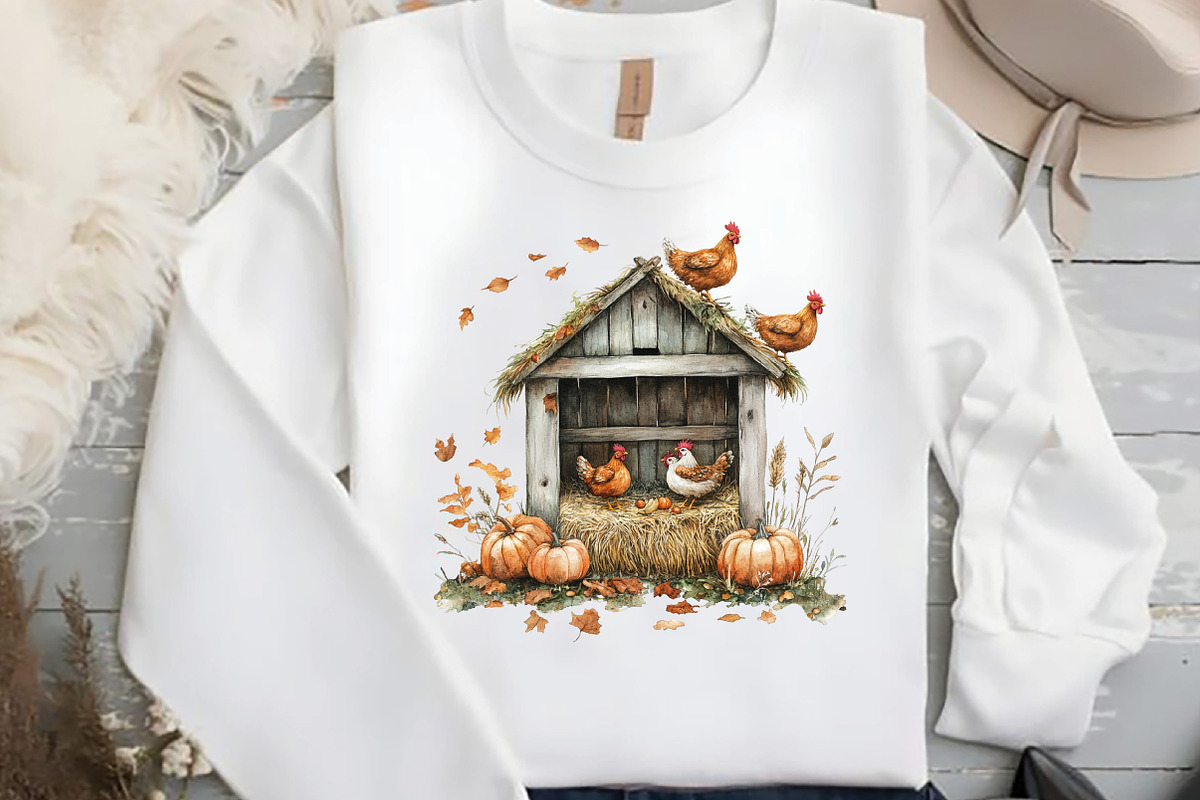 Autumn Chicken Coop Clipart, an Illustration by DreamCafeArt (Photo 5 of 7)