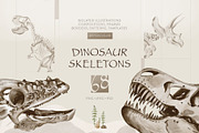 Dinosaur Skeletons Clip Art, an Illustration by Alena Sid (Thumbnail 1 of 13)