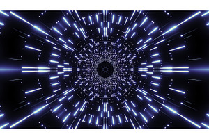 Flashing neon spaceship tunnel, a Technology Illustration by Media Whale Stock