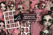 Pinkoween Whimsical Scrapbook Pages, a Seasonal Illustration by Digital Art Mahdiseño (Thumbnail 1 of 10)