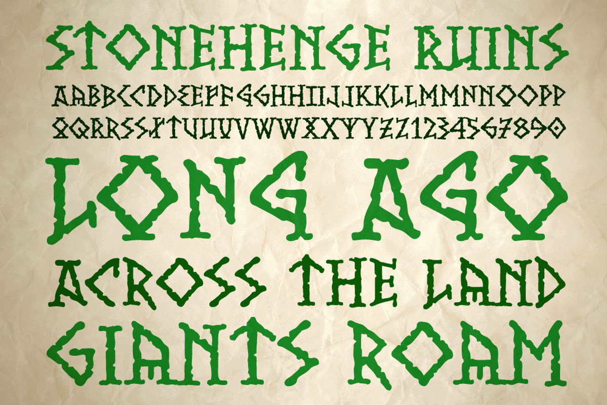 Stonehenge - runic middle earth font preview 2