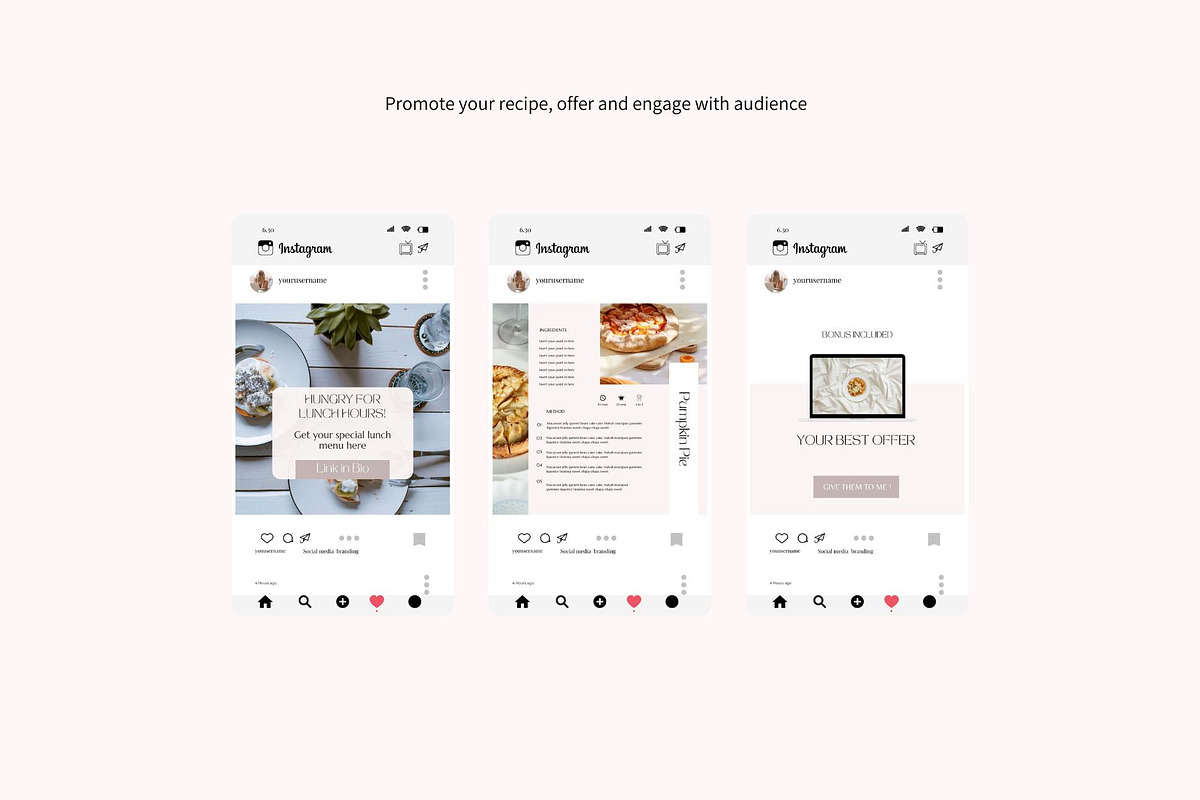 Food Instagram Templates Canva, a Social Media Template by Deepa Template Studio (Photo 12 of 12)