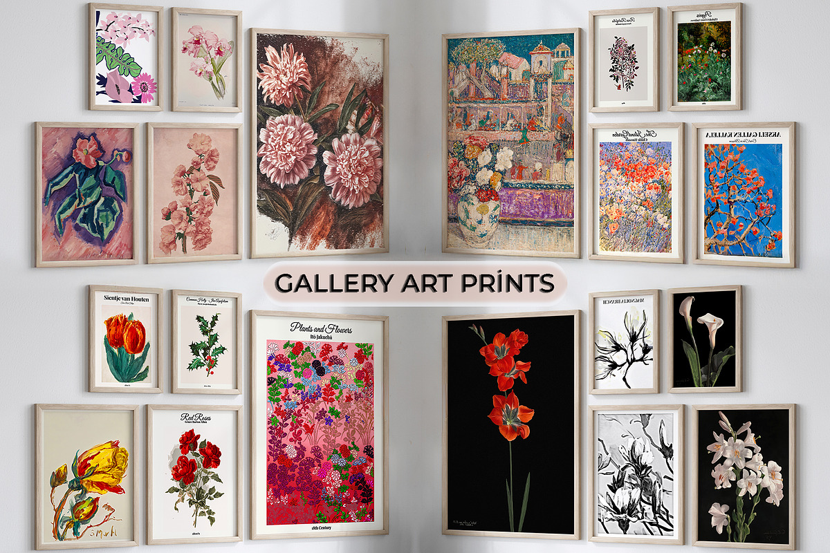 Vintage Floral Oil Painting Poster, a Background Graphic by RevintageStudio (Photo 1 of 17)