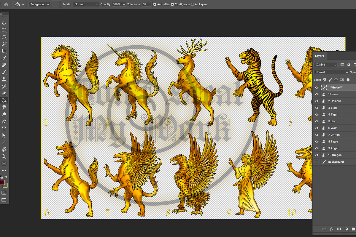 Gold Coat of Arms Creation Kit, a Decorative Illustration by Abysm Internal (Photo 4 of 8)