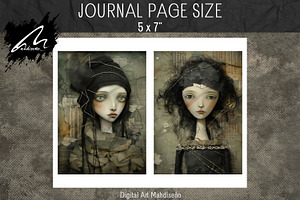 Whimsical Dolls, Junk Journal Pages