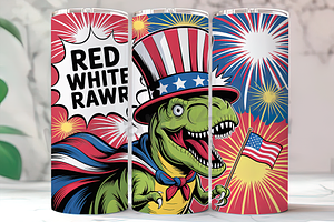 Red White RAWR 20oz Tumbler, an Arts & Entertainment Photo by LamanAzalea