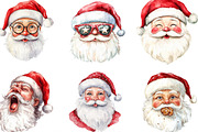 Retro Funny Santa Claus Face Clipart, an Illustration by Designking (Thumbnail 2 of 4)