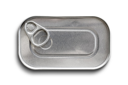 Blank sardine tin can isolated on white background, a Food & Drink Photo by GoodGoods