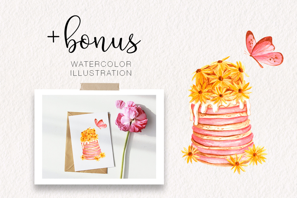 Boho Cakes Watercolor Set, an Illustration by Art Dari Autumn (Photo 13 of 13)