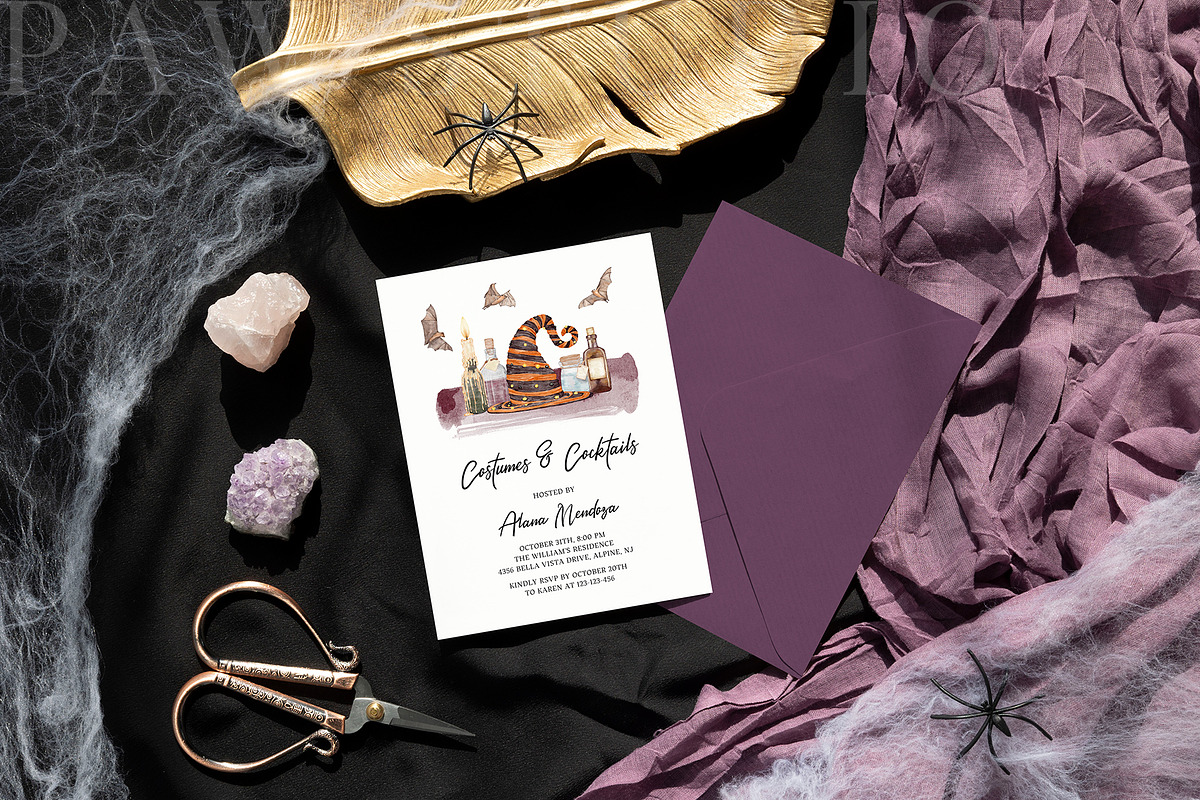 Halloween Card Mockup 5x7 8e fall, an Advertising Mockup by PawMockups (Photo 5 of 11)