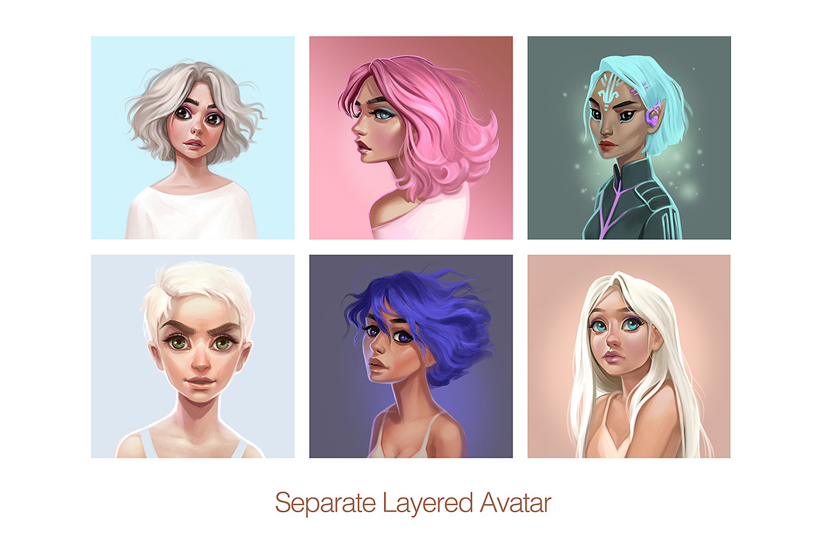 Girls Avatar Set, a Graphic by NadyaKo (Photo 2 of 5)