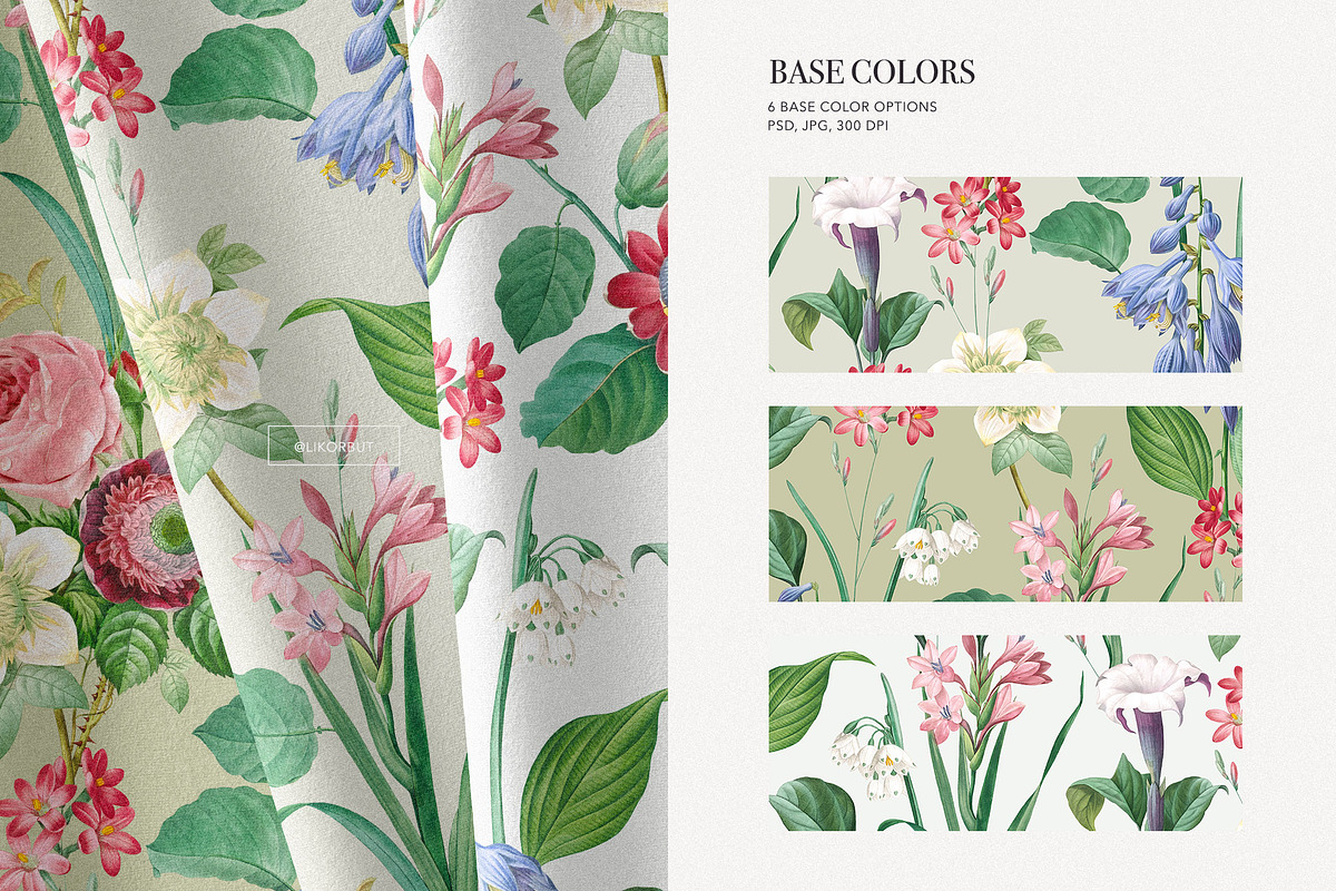 Vintage Elegant Floral Pattern, a Pattern Graphic by likorbut (Photo 5 of 8)